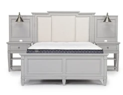 Mor Furniture Upholstered Beds|Beds|Willowbrook Upholstered Wall Bed In Pebble, Queen