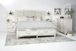 Mor Furniture Upholstered Beds|Beds|Willowbrook Upholstered Wall Bed In Pebble, Queen