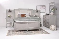 Mor Furniture Upholstered Beds|Beds|Willowbrook Upholstered Wall Bed In Pebble, Queen