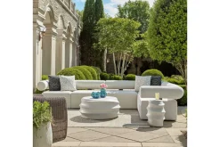 Mor Furniture Outdoor Accent Tables|Winded Outdoor Round Accent Table In White