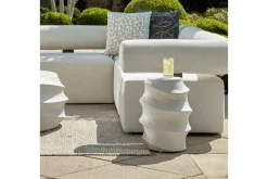 Mor Furniture Outdoor Accent Tables|Winded Outdoor Round Accent Table In White