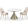 Mor Furniture Seating For 2|Round Dining Sets|Winston Round Dining Table & 2 Stools In White/Cream