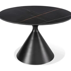 Mor Furniture Seating For 4|Round Dining Sets|Winston Round Dining Table & 4 Chairs In Black/Ash Gray