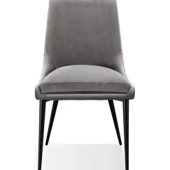 Mor Furniture Seating For 4|Round Dining Sets|Winston Round Dining Table & 4 Chairs In Black/Ash Gray