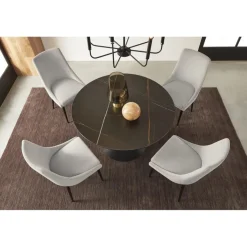 Mor Furniture Round Dining Tables|Dining Tables|Winston Round Dining Table In Black Sintered Stone