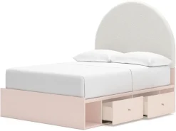Mor Furniture Kids Beds & Bunk Beds|Wistenpine Panel Bed, Dresser, Mirror & Nightstand In Blush, Twin