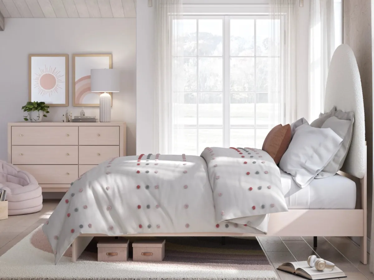 Mor Furniture Kids Beds & Bunk Beds|Wistenpine Panel Bed W/ Storage In Blush, Twin