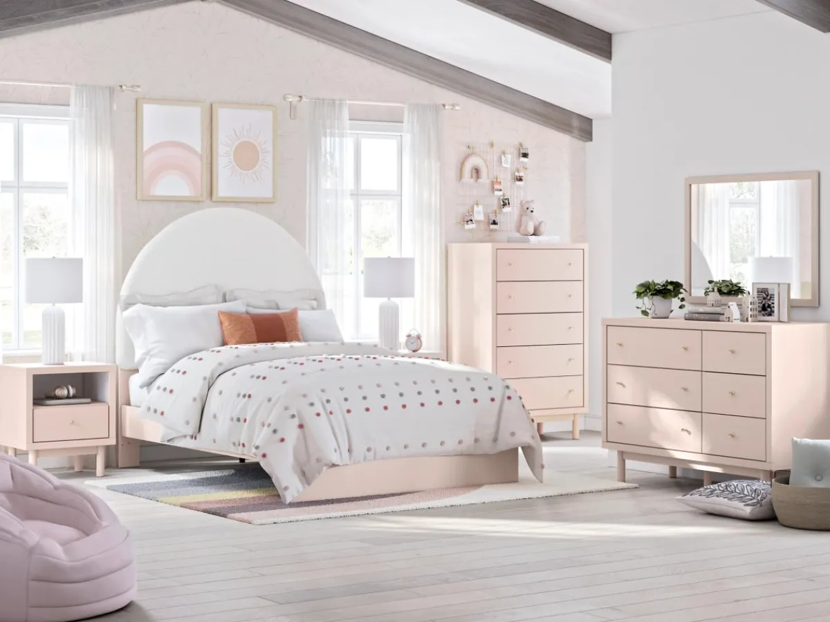 Mor Furniture Kids Beds & Bunk Beds|Wistenpine Panel Bed W/ Storage In Blush, Twin