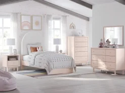 Mor Furniture Kids Beds & Bunk Beds|Wistenpine Panel Bed W/ Storage In Blush, Twin