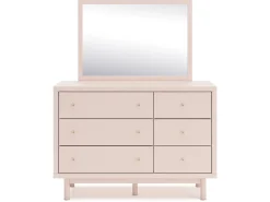 Mor Furniture Kids Beds & Bunk Beds|Wistenpine Panel Bed W/ Storage, Dresser, Mirror & Nightstand In Blush, Twin