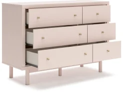 Mor Furniture Kids Beds & Bunk Beds|Wistenpine Panel Bed W/ Storage, Dresser, Mirror & Nightstand In Blush, Twin