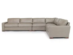 Mor Furniture Sectionals|York 4 Piece Sectional In Chestnut Leather