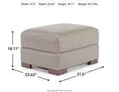 Mor Furniture Ottomans|York Ottoman In York Taupe Leather