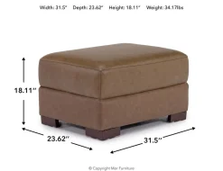 Mor Furniture Ottomans|York Ottoman In York Taupe Leather