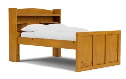 Mor Furniture Kids Beds & Bunk Beds|Young Pioneer Bookcase Bed W/ 4 Drawer Storage In , Twin Cinnamon