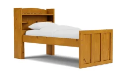 Mor Furniture Kids Beds & Bunk Beds|Young Pioneer Bookcase Bed W/ 4 Drawer Storage In , Twin Cinnamon