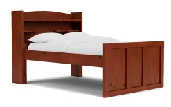 Mor Furniture Kids Beds & Bunk Beds|Young Pioneer Bookcase Bed W/ 4 Drawer Storage In , Twin Cinnamon