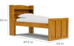 Mor Furniture Kids Beds & Bunk Beds|Young Pioneer Bookcase Bed W/ 4 Drawer Storage In , Twin Cinnamon