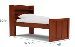 Mor Furniture Kids Beds & Bunk Beds|Young Pioneer Bookcase Bed W/ 4 Drawer Storage In , Twin Cinnamon