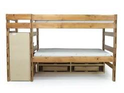 Mor Furniture Kids Beds & Bunk Beds|Young Pioneer Bunk Bed W/ Storage Steps & 4 Storage Drawers In Dark Gray, Twin/Twin
