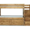 Mor Furniture Kids Beds & Bunk Beds|Young Pioneer Bunk W/ Storage Steps & Trundle Bed In Dark Gray, Twin/Twin