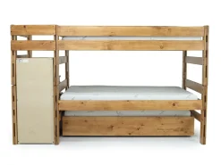 Mor Furniture Kids Beds & Bunk Beds|Young Pioneer Bunk W/ Storage Steps & Trundle Bed In Dark Gray, Twin/Twin