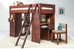 Mor Furniture Kids Beds & Bunk Beds|Young Pioneer Loft Bed In Cinnamon, Twin