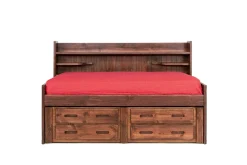 Mor Furniture Kids Beds & Bunk Beds|Young Pioneer Sideways Captain Bed W/ 4 Drawer Storage In Cinnamon, Twin