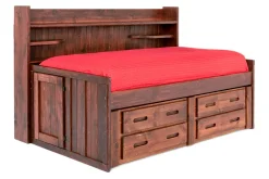 Mor Furniture Kids Beds & Bunk Beds|Young Pioneer Sideways Captain Bed W/ 4 Drawer Storage In Cinnamon, Twin