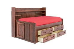 Mor Furniture Kids Beds & Bunk Beds|Young Pioneer Sideways Captain Bed W/ 4 Drawer Storage In Cinnamon, Twin
